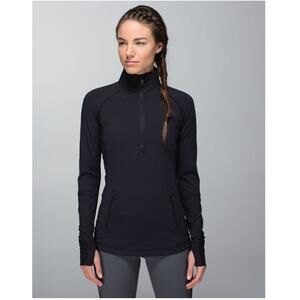 Lululemon Pullover Womens 4 Black Race With Grace 1/2 Zip
